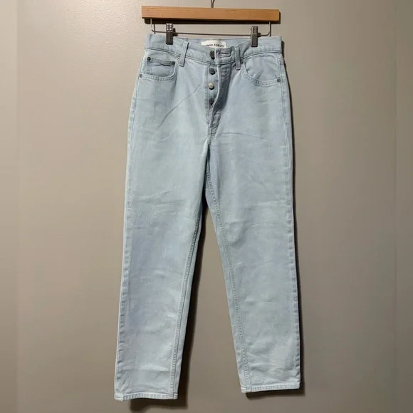 Denim Forum The Arlo High Rise Straight 28l Light Blue Wash - Picture 3 of 15